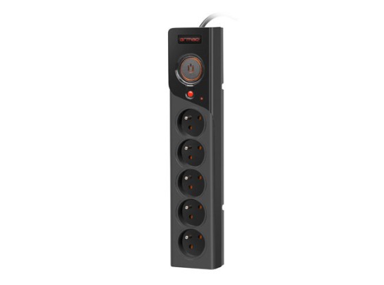 PROTECȚIE LA SUPRATENSIUNE ARMAC Z5 3M 5X PRIZE FRANCEZE 10A ORGANIZATOR CABLU NEGRU