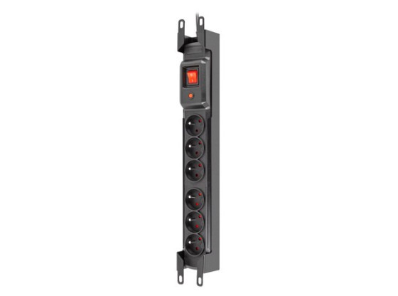 PROTECȚIE LA SUPRATENSIUNE ARMAC MULTI M6 RACK 19" 3M 6X PRIZE FRANCEZE IEC NEGRU