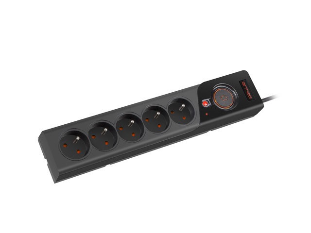 PROTECȚIE LA SUPRATENSIUNE ARMAC Z5 1.5M 5X PRIZE FRANCEZE 10A ORGANIZATOR CABLU NEGRU 4