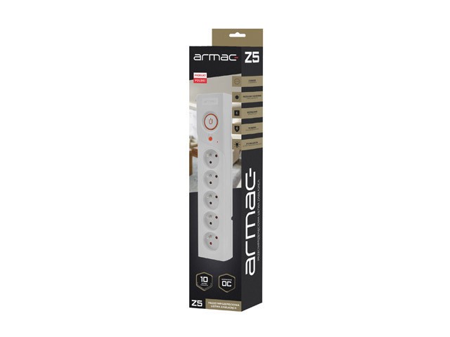 PROTECȚIE LA SUPRATENSIUNE ARMAC Z5 3M 5X PRIZE FRANCEZE 10A ORGANIZATOR CABLU GRI 3