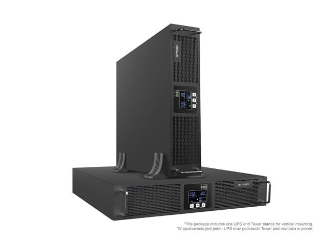 UPS RACK ARMAC R/1000I/PF1 ON-LINE 1000VA 8X IEC C13 IEȘIRI USB-B LCD CARCASA METALICĂ