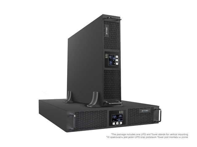 UPS RACK ARMAC R/2000I/PF1 ON-LINE 2000VA 8X IEC C13 IEȘIRI USB-B LCD CARCASA METALICĂ 1