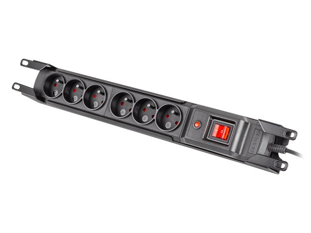 PROTECȚIE LA SUPRATENSIUNE ARMAC MULTI M6 RACK 19" 3M 6X PRIZE FRANCEZE IEC NEGRU 3