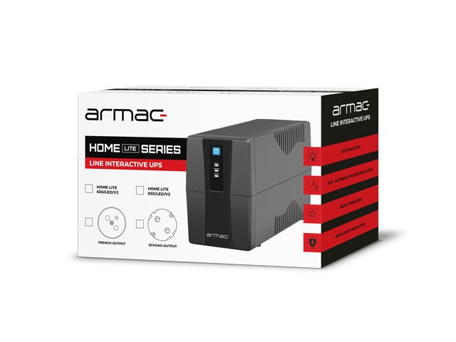UPS ARMAC HOME LITE HL/650F/LED/V2 LINE-INTERACTIVE 650VA 2X SCHUKO OUTLETS LED 2