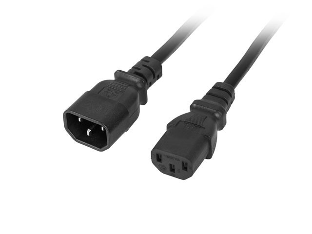POWER EXTENSION CABLE IEC C13 TO C14 1.5M VDE BLACK ARMAC